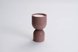 Coppa Old Rose Candle - Organic Coconut Soy Candles in Concrete Vessel Beton Hand Poured Vegan Reusable Container Eco Friendly - thumbnail 1