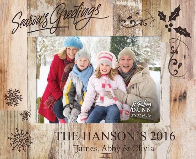 Season's Greetings Photo Frame - Engraved Holiday Picture Pallet Personalized Decor - image 1