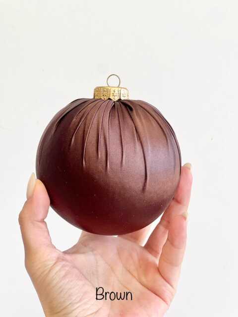 Handmade Brown Satin Christmas Ball Ornament - image 1