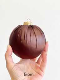 Handmade Brown Satin Christmas Ball Ornament
