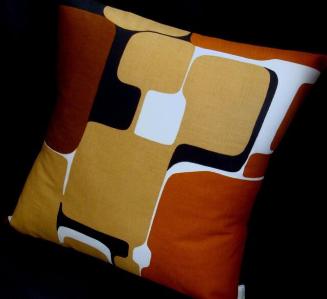 Vintage Scandinavian Pillow Cover Mid Century Modern Filkauf Fabric - image 1