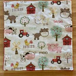 Farm Fun Lovey Blanket - Cotton Flannel Security For Baby Shower - thumbnail 4
