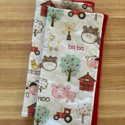 Farm Fun Lovey Blanket - Cotton Flannel Security For Baby Shower - thumbnail 3