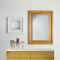 Classic Empire Style Wall Mirror Antique Gold Leaf 96x132 cm - Made in Italy Large Hellenic Style Mirror Entryway #9060 - thumbnail 2