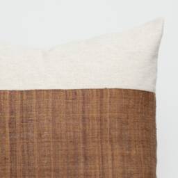 Hill Tribe Hemp Pillow Cover - Brown Striped Rustic Cushion, 20x20 - thumbnail 3