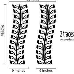 Tire Tracks Wall Decal Traces Of Tires Vinyl Sticker Home Decor Ideas Room Interior Art 2(Trs - thumbnail 2