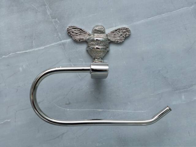 Brass Bee Toilet Roll Holder - Decorative Bathroom Tissue - image 1