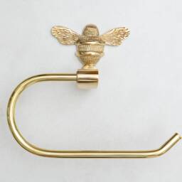 Brass Bee Toilet Roll Holder - Decorative Bathroom Tissue - thumbnail 3