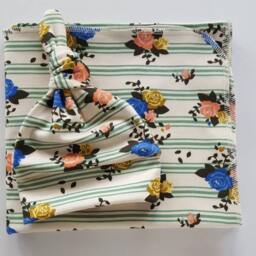 Organic Baby Blanket & Newborn Hat Set. Girl Take Home Roses Swaddle Shower Gift. Photo Prop - thumbnail 2