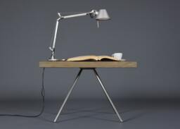 Nightstand in Solid Wood Reclaimed Shabby Chic Mid Century Style & Legs Stainless Steel/Reclaimed Bedside Table