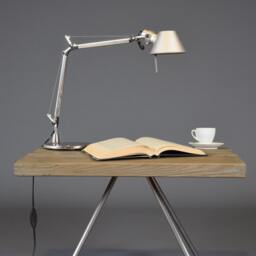 Nightstand in Solid Wood Reclaimed Shabby Chic Mid Century Style & Legs Stainless Steel/Reclaimed Bedside Table - thumbnail 2