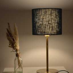 Round Blue Linen Lampshade, Petrol Fabric Table Lamp, Pendant Light, Light Fixture, Lampshade - thumbnail 3