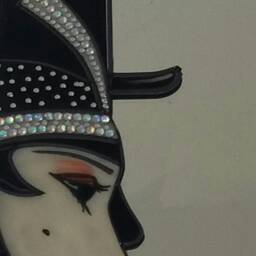 Art Deco Inspired Mirror Design. A Hand Painted Original Design 30 X 50 cm in Enamel, Lead & Embelishments With A Protective Resin Finish - thumbnail 2