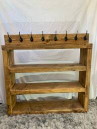 Rustic Reclaimed Shoe Rack With Matching Coat Rack - thumbnail 1