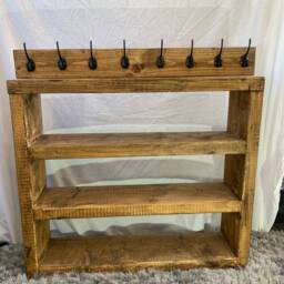 Rustic Reclaimed Shoe Rack With Matching Coat Rack - thumbnail 3