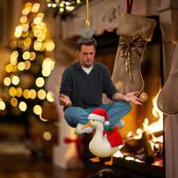 Chandler Bing Christmas Ornament, Funny Duck Scene Decor, Tv Show Fan Gift, Custom Holiday Tree Decoration, Retro Comedy Ornament - thumbnail 3