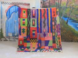 Moroccan Rug, Custom Fabulous Boujad Authentic, Azilal Abstract Multicolored Carpet - thumbnail 1