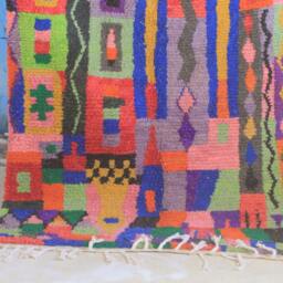 Moroccan Rug, Custom Fabulous Boujad Authentic, Azilal Abstract Multicolored Carpet - thumbnail 3