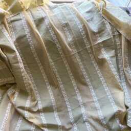 Antique Scottish Madras Lace Curtain Panel Greek Key Jacobean Design - 66x42 - thumbnail 4