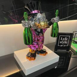 Custom Pink Champagne Duck - Sculpture Pop Art Gold Statue Alec Monopoly Inspired Bear - thumbnail 1