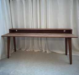 Bespoke Handmade Wooden Table/Desk. 200 X 60cm Industrial, Tapered Legs. Dark, Two Tire, Shelf, Monitors Stand, Computer Desk, Solid Wood