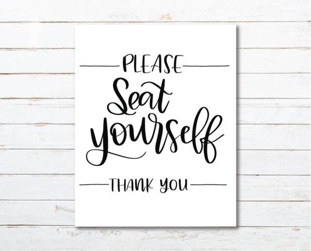 Please Seat Yourself Bathroom Hand-Lettered Oversized Art Print//16x20 Funny Sign