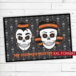 "Floor Mat ""Rockabilly Skulls"