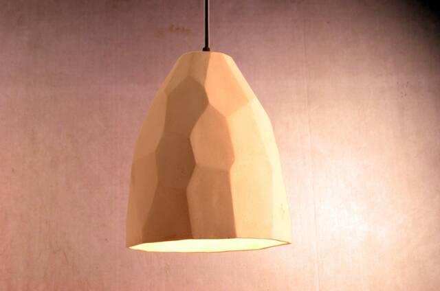 Sculptural Facet Ceramic Pendant, Contemporary Plug-In Ceiling Light - Naaya Crystal Dome - image 1