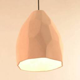 Sculptural Facet Ceramic Pendant, Contemporary Plug-In Ceiling Light - Naaya Crystal Dome - thumbnail 3