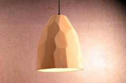 Sculptural Facet Ceramic Pendant, Contemporary Plug-In Ceiling Light - Naaya Crystal Dome - thumbnail 1