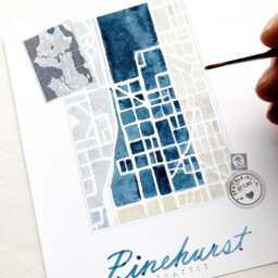 Pinehurst Seattle Neighborhood Map Watercolor Print Washington City Block Plan - Art Print Downtown Wall Local Realtor Gift - thumbnail 3