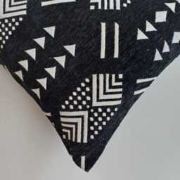 Moroccan Velvet Cushion Cover, Handmade Brocade Rich Black Pillow, Luxury Case, Decorative Pillow 16''x16''/40x40 cm - thumbnail 3
