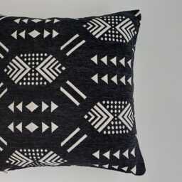 Moroccan Velvet Cushion Cover, Handmade Brocade Rich Black Pillow, Luxury Case, Decorative Pillow 16''x16''/40x40 cm - thumbnail 2