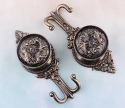 Shabby Wall Hook Vintage Mount Curtain Hook Tieback Decoration Antique Heavy Duty Hanging Coat Hat Double - thumbnail 1
