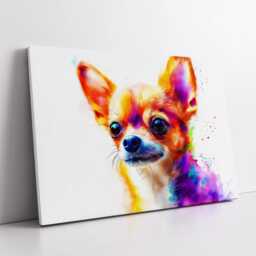 Chihuahua Abstract Paint Splash Dog Pet Modern Painting Wall Art, Framed Canvas Poster Print, Home Kitchen Office Room Decor, Gifts - thumbnail 2