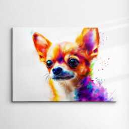 Chihuahua Abstract Paint Splash Dog Pet Modern Painting Wall Art, Framed Canvas Poster Print, Home Kitchen Office Room Decor, Gifts - thumbnail 3