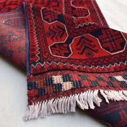 3x20 Long Hallway Carpet Handmade Afghan Wool Runner Rug - Red For Entryway - thumbnail 3