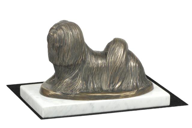 Lhasa Apso, Dog White Marble Base Statue, Limited Edition, Artdog. Made Of Cold Cast Bronze. Perfect Gift. Limited Edition - image 1