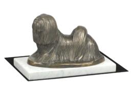 Lhasa Apso, Dog White Marble Base Statue, Limited Edition, Artdog. Made Of Cold Cast Bronze. Perfect Gift. Limited Edition - thumbnail 1