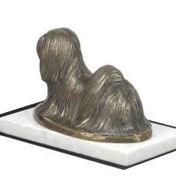 Lhasa Apso, Dog White Marble Base Statue, Limited Edition, Artdog. Made Of Cold Cast Bronze. Perfect Gift. Limited Edition - thumbnail 2
