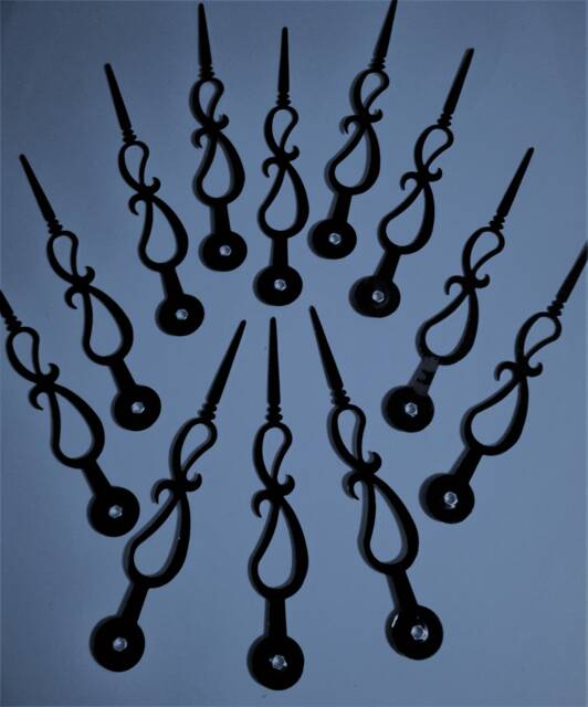 12 New Black Aluminum Fancy Design Clock Minute Hands For Your Projects - Crafts & Etc..5 1/4 - image 1