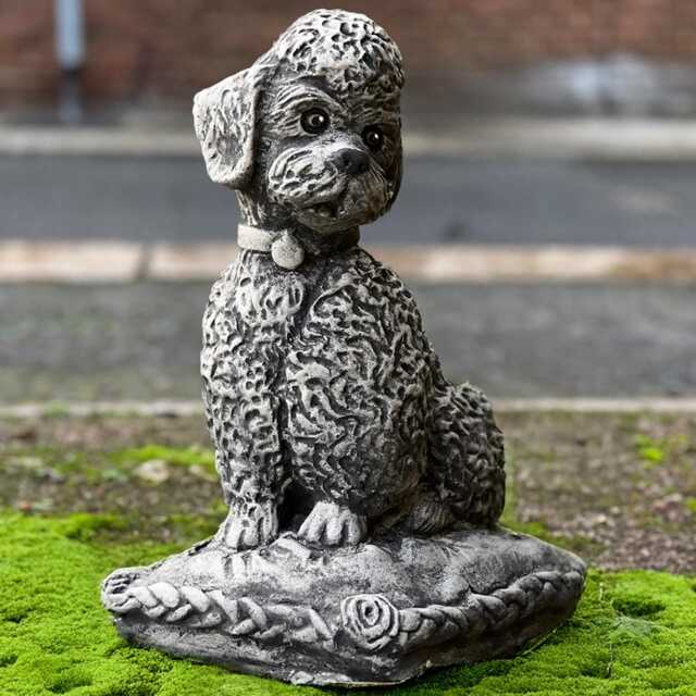 Unique Poodle Sculpture Concrete Dog Figure Stone Pet Statue Outdoor Memorial Decoration Lover Gift Garden Ornament Yard Art - image 1