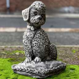 Unique Poodle Sculpture Concrete Dog Figure Stone Pet Statue Outdoor Memorial Decoration Lover Gift Garden Ornament Yard Art - thumbnail 1