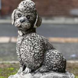 Unique Poodle Sculpture Concrete Dog Figure Stone Pet Statue Outdoor Memorial Decoration Lover Gift Garden Ornament Yard Art - thumbnail 2