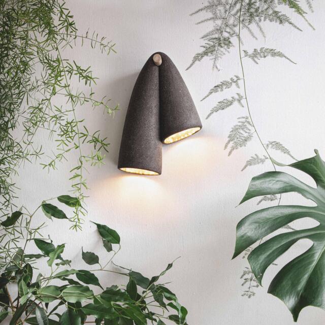 Handmade Ceramic Wall Light, Minimalist Sconce, Black Clay Lamp, Contemporary Design, Unique Sculptural Lighting - image 1