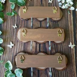 Handmade Wooden Key & Kitchen Towel Holder With Mandalas, Wall Key Organizer, Mandala Stand, Hooks For Keys, Boho Decor - thumbnail 3