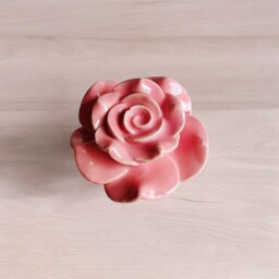 One Of Rose Porcelain Lamp Shade Finial - Topper Fit Standard Harp Threads - thumbnail 2