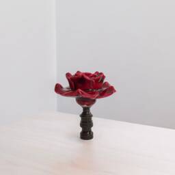 One Of Rose Porcelain Lamp Shade Finial - Topper Fit Standard Harp Threads - thumbnail 3