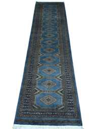 2.3x9 Gray Color Bokhara Rug - Runner Hallway Luxury Bukhara Fine Quality Woolen Afghan - thumbnail 1