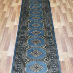 2.3x9 Gray Color Bokhara Rug - Runner Hallway Luxury Bukhara Fine Quality Woolen Afghan - thumbnail 3